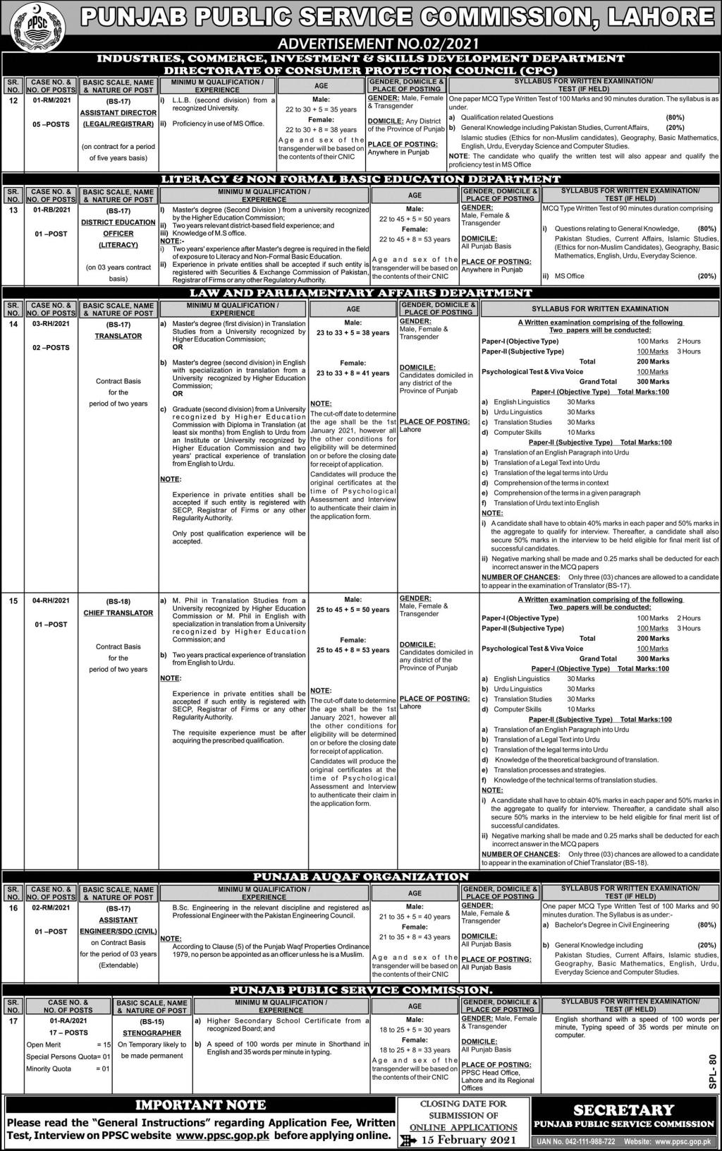 Punjab Public Service Commission PPSC Jobs 2023